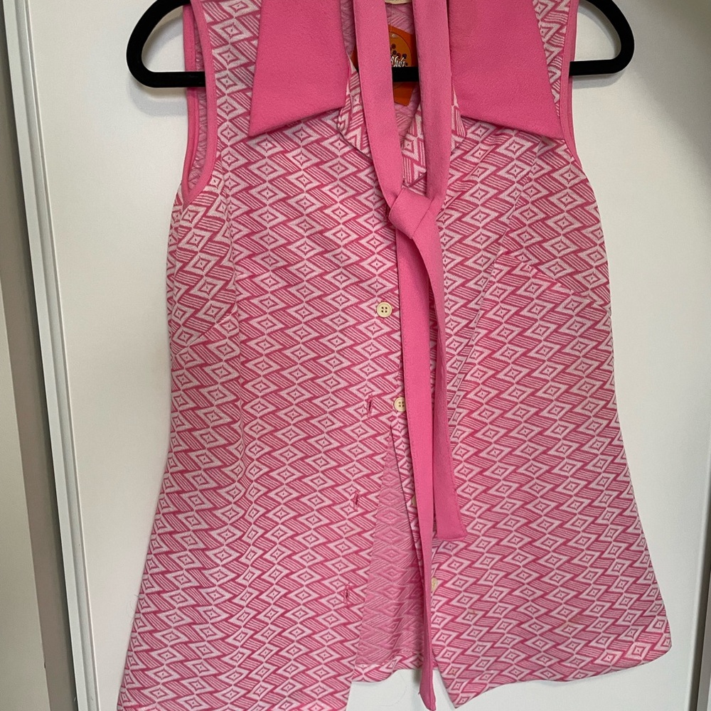 1960s Pink Geometric Women's Top